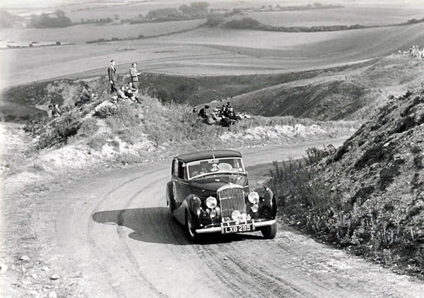 Bentley on a hill climb